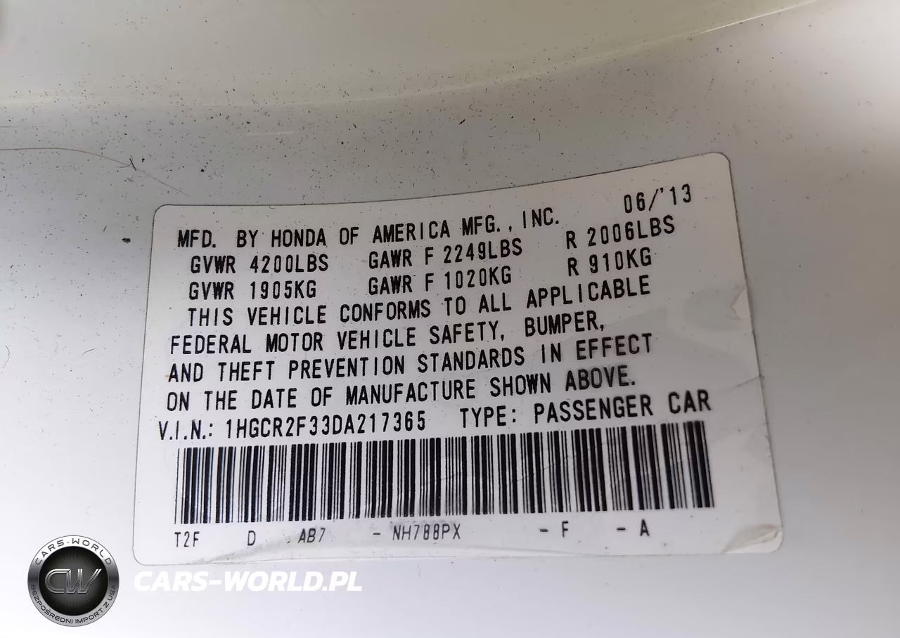 2013 Honda Accord Lx VIN:1HGCR2F33DA217365 - 9