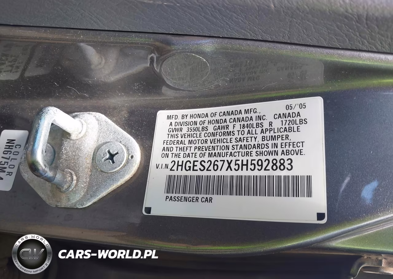 2005 Honda Civic Ex VIN:2HGES267X5H592883 - 9