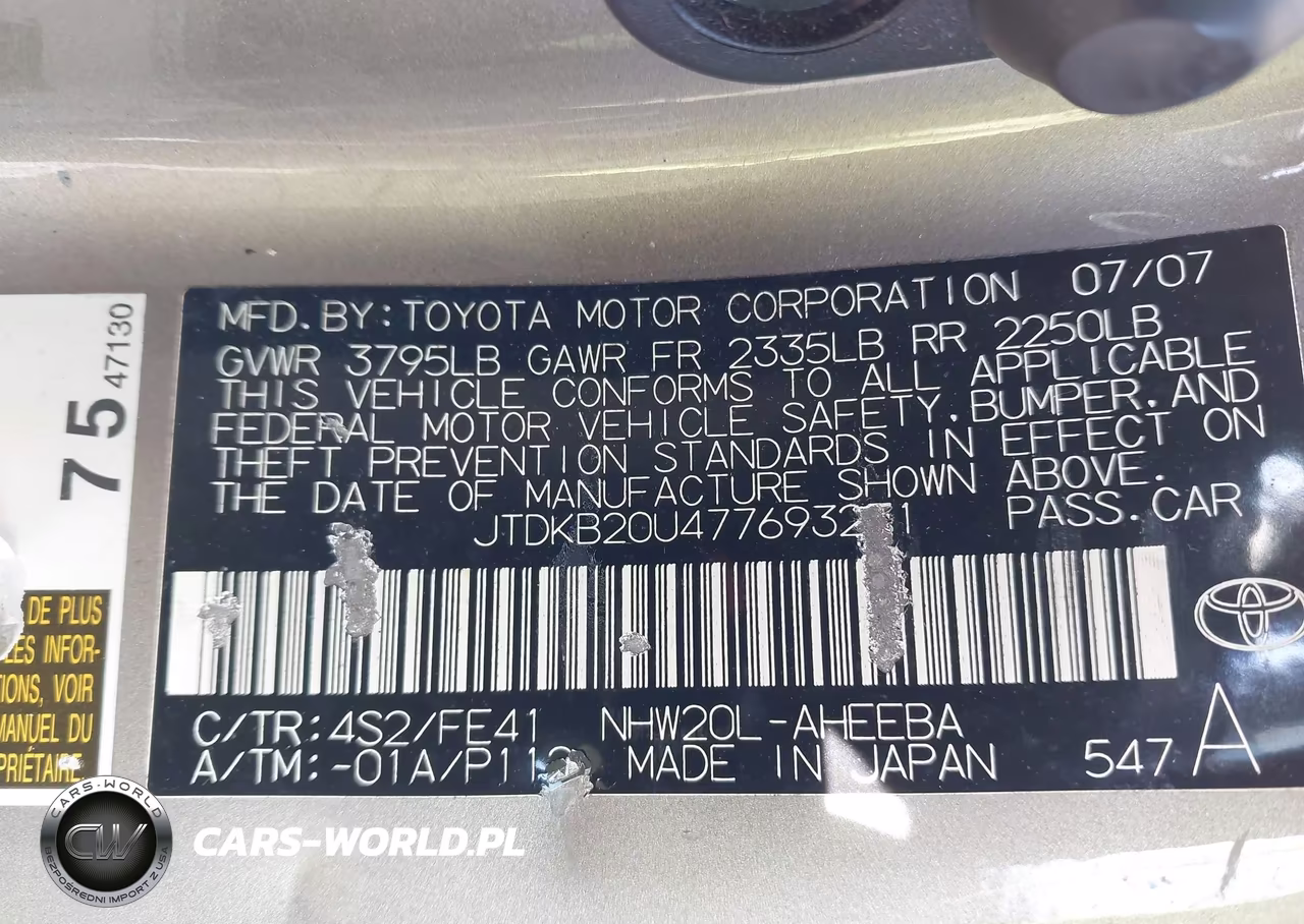 2007 Toyota Prius VIN:JTDKB20U477693271 - 9