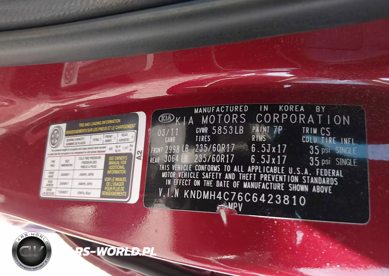 2012 Kia Sedona Ex VIN:KNDMH4C76C6423810 - 9