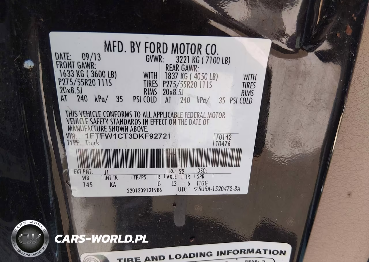 2013 Ford F-150 King Ranch VIN:1FTFW1CT3DKF92721 - 9