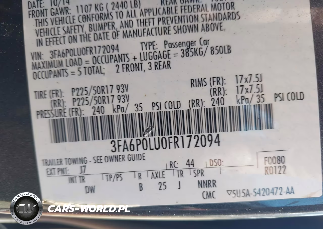 2015 Ford Fusion Hybrid Se VIN:3FA6P0LU0FR172094 - 9