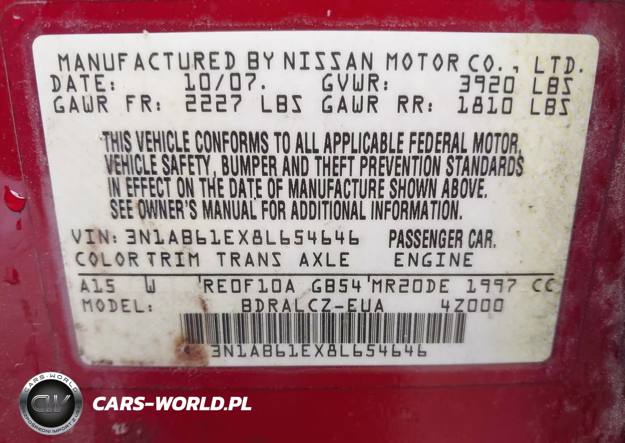 2008 Nissan Sentra 2.0 VIN:3N1AB61EX8L654646 - 9