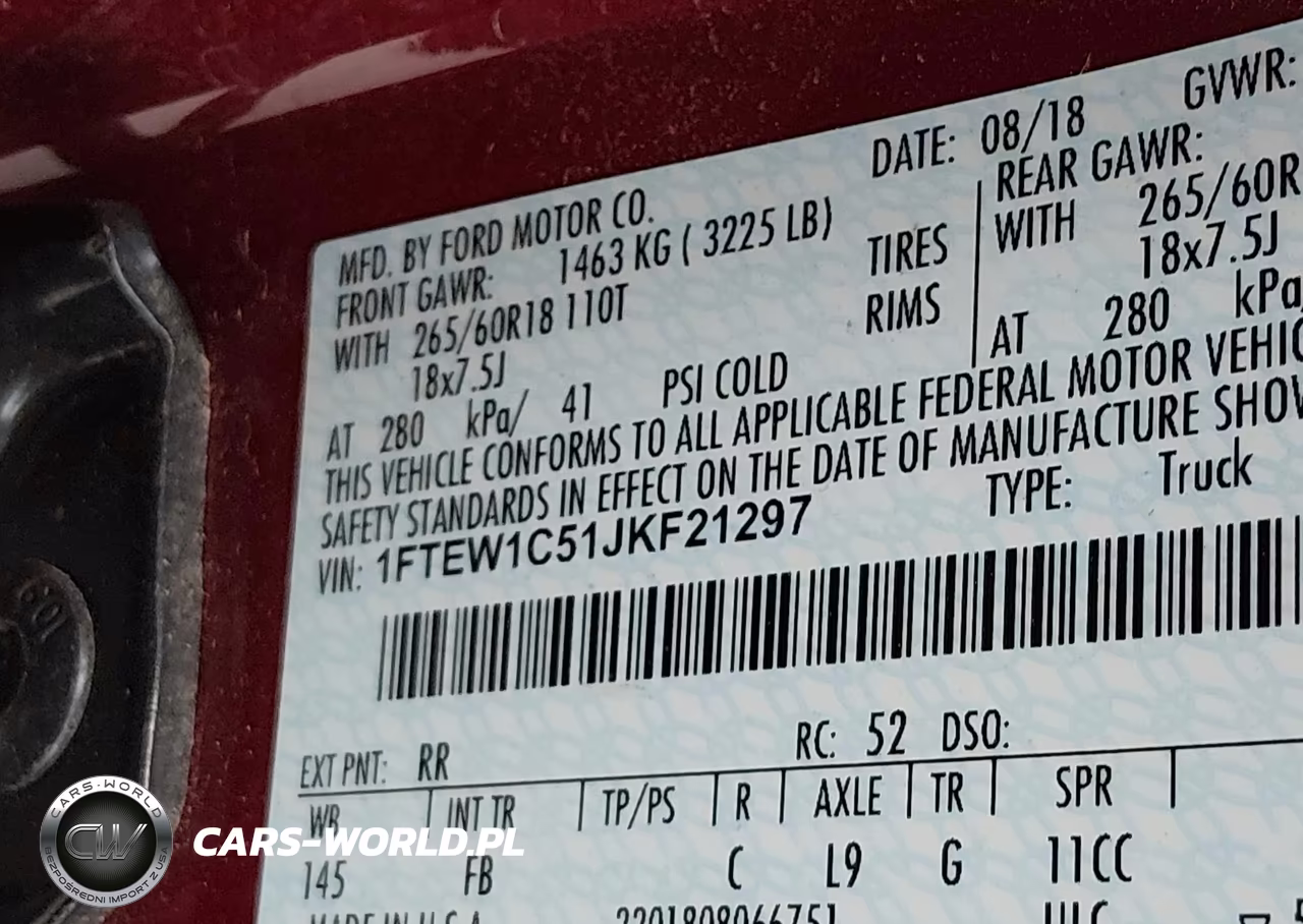 2018 Ford F-150 Xlt VIN:1FTEW1C51JKF21297 - 9