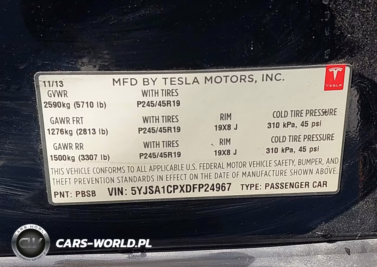 2013 Tesla Model S Performance VIN:5YJSA1CPXDFP24967 - 9