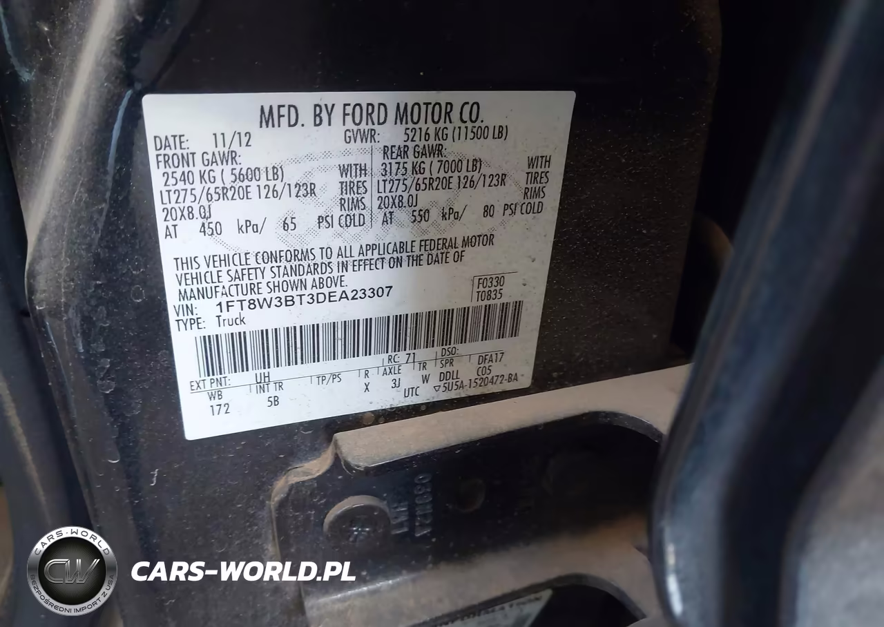 2013 Ford F-350 Lariat VIN:1FT8W3BT3DEA23307 - 8