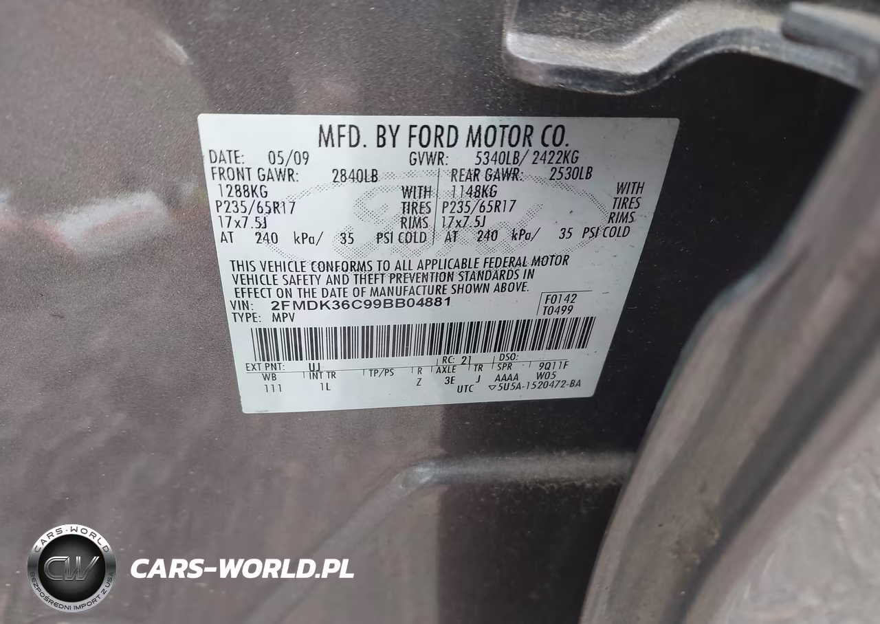 2009 Ford Edge Se VIN:2FMDK36C99BB04881 - 9