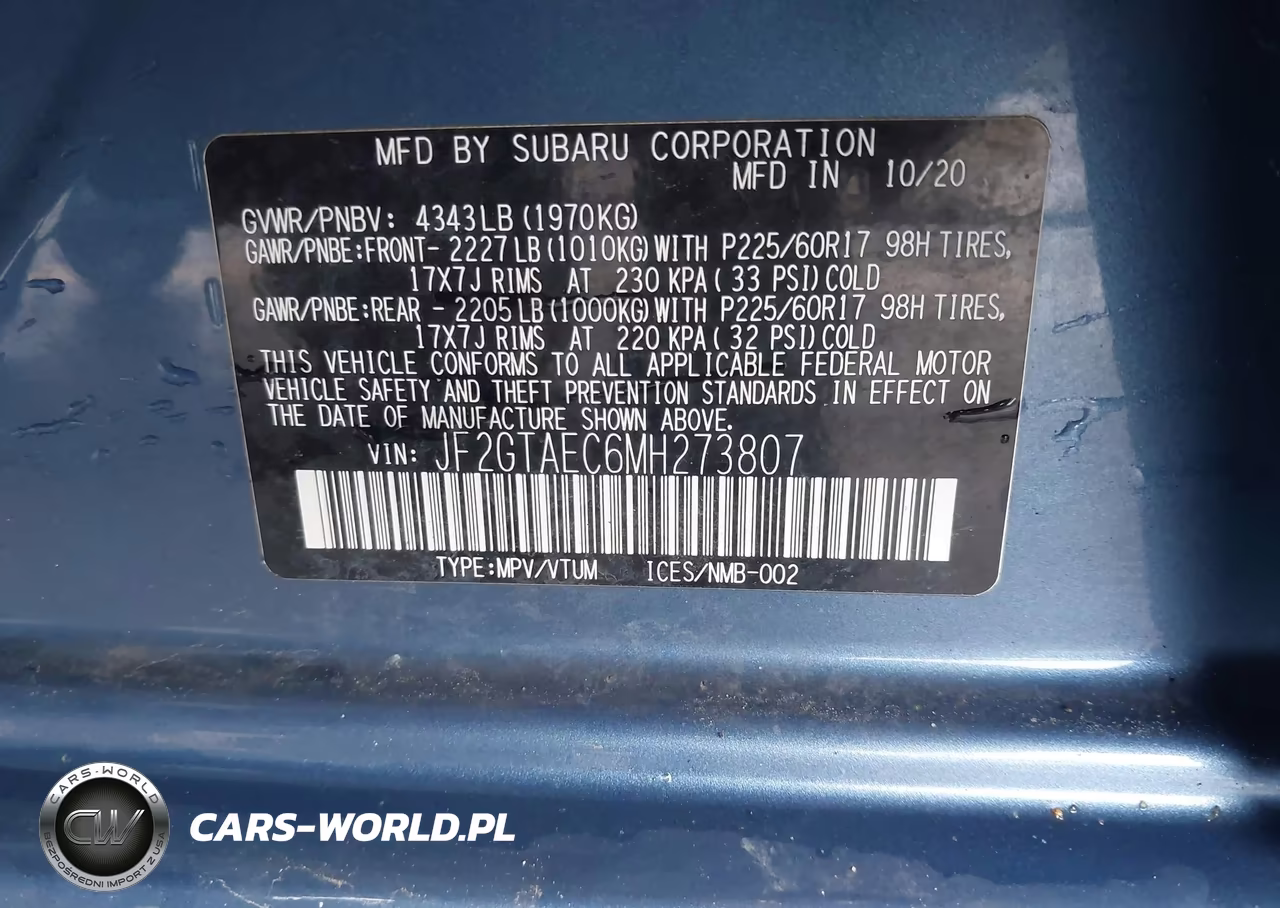 2021 Subaru Crosstrek Premium VIN:JF2GTAEC6MH273807 - 9