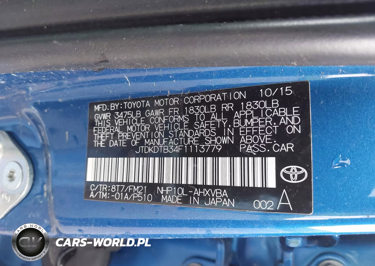 2015 Toyota Prius C Two VIN:JTDKDTB34F1113779 - 9