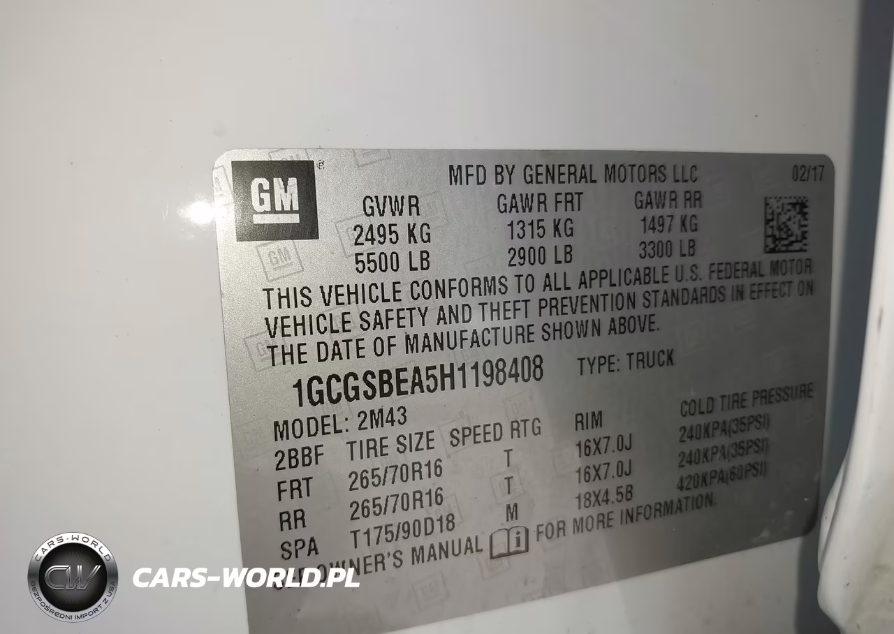 2017 Chevrolet Colorado Wt VIN:1GCGSBEA5H1198408 - 9