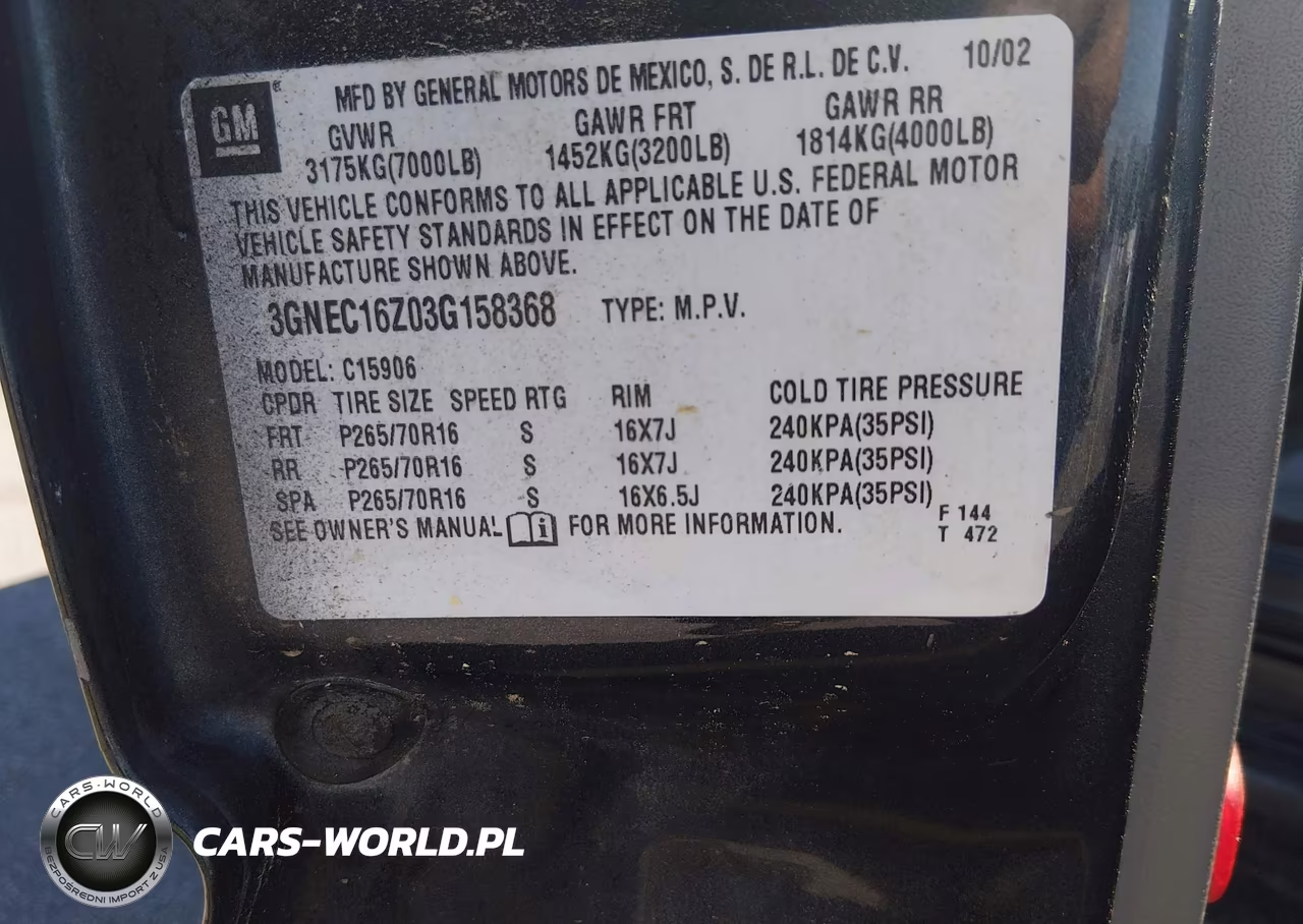 2003 Chevrolet Suburban 1500 Lt VIN:3GNEC16Z03G158368 - 9