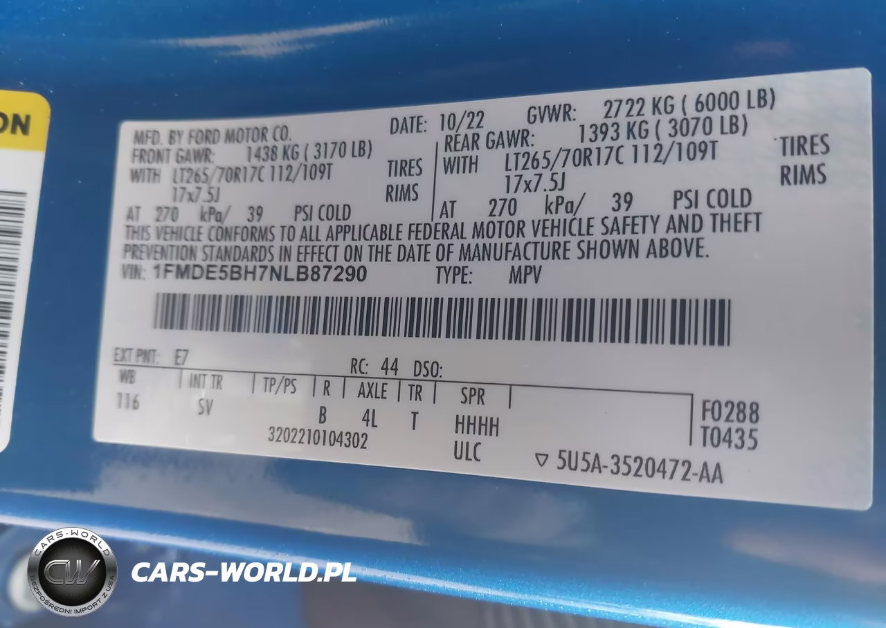2022 Ford Bronco Black Diamond VIN:1FMDE5BH7NLB87290 - 9