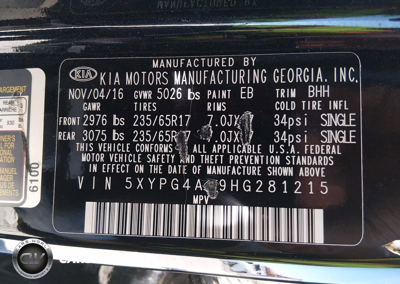 2017 Kia Sorento 2.4L Lx VIN:5XYPG4A39HG281215 - 9