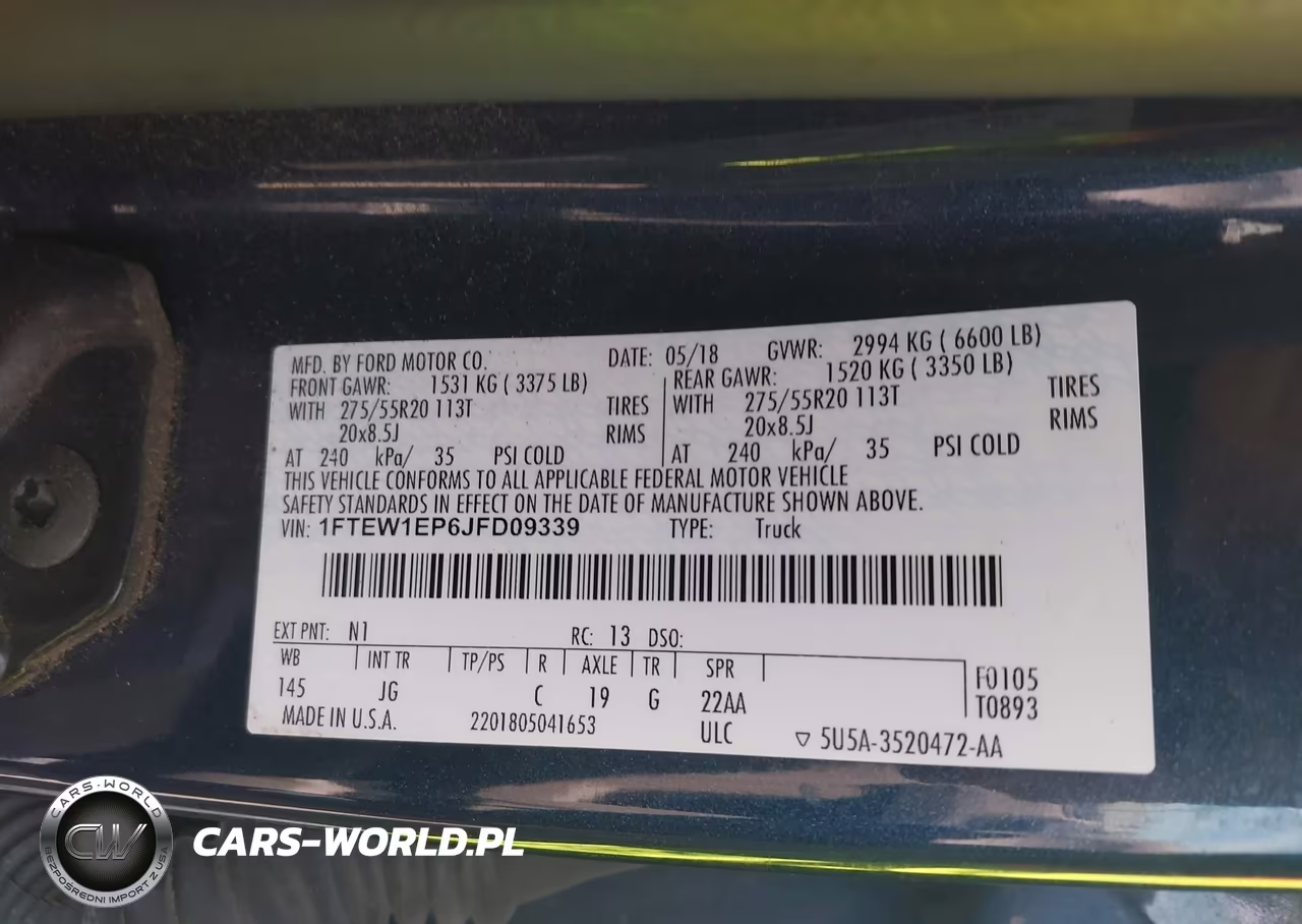 2018 Ford F150 Supercrew VIN:1FTEW1EP6JFD09339 - 9