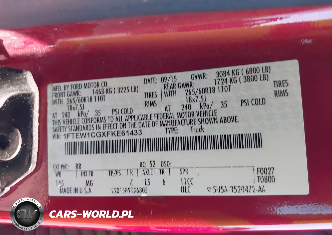 2015 Ford F-150 Xlt VIN:1FTEW1CGXFKE61433 - 9