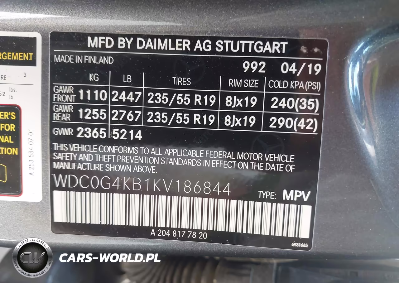 2019 Mercedes-Benz Glc 300 4Matic VIN:WDC0G4KB1KV186844 - 9