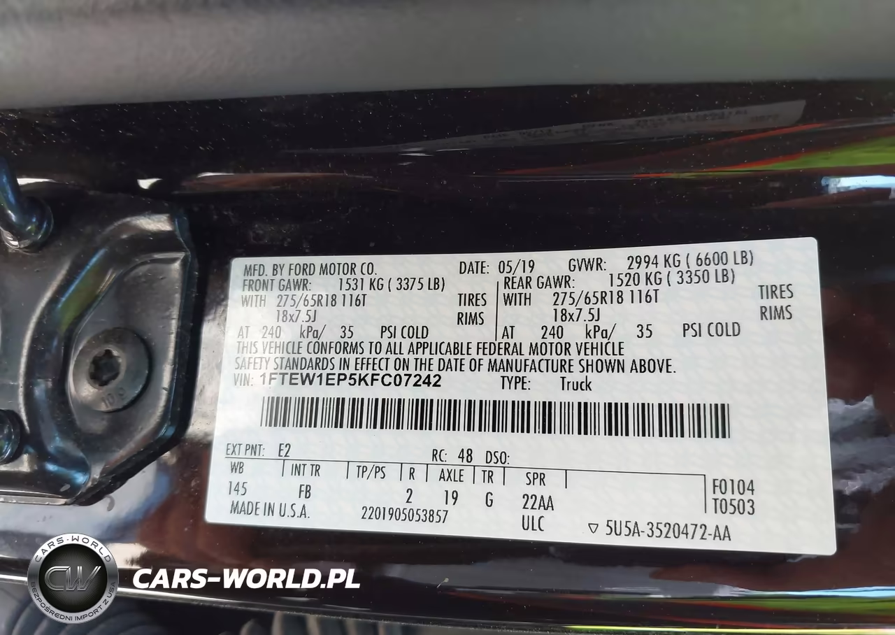 2019 Ford F-150 Xlt VIN:1FTEW1EP5KFC07242 - 9