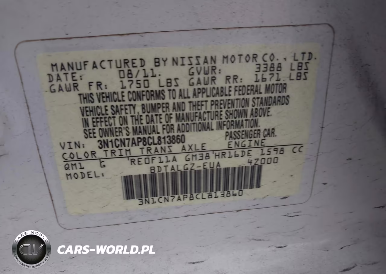 2012 Nissan Versa 1.6 Sl VIN:3N1CN7AP8CL813860 - 9
