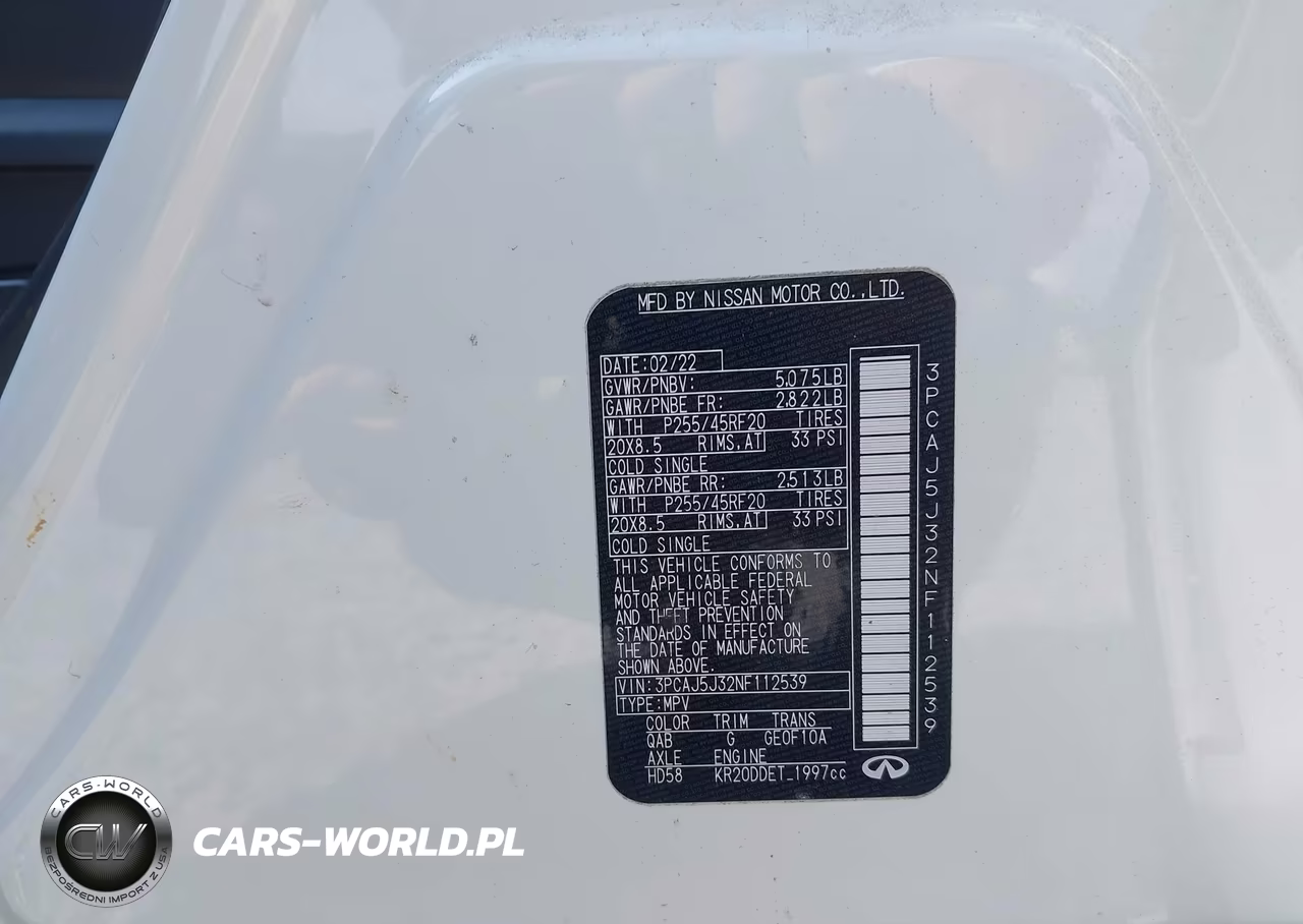 2022 Infiniti Qx55 Luxe Awd VIN:3PCAJ5J32NF112539 - 9