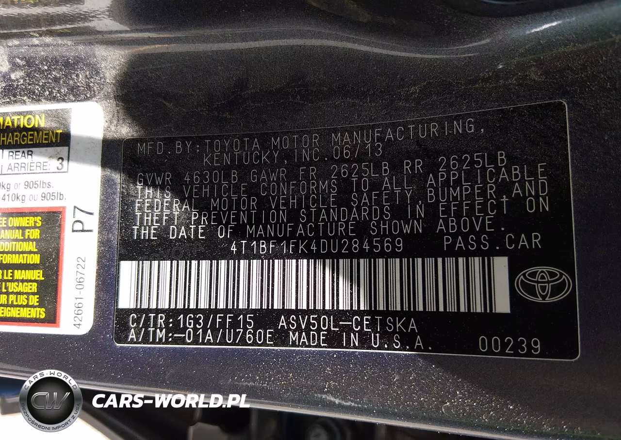 2013 Toyota Camry Se VIN:4T1BF1FK4DU284569 - 9