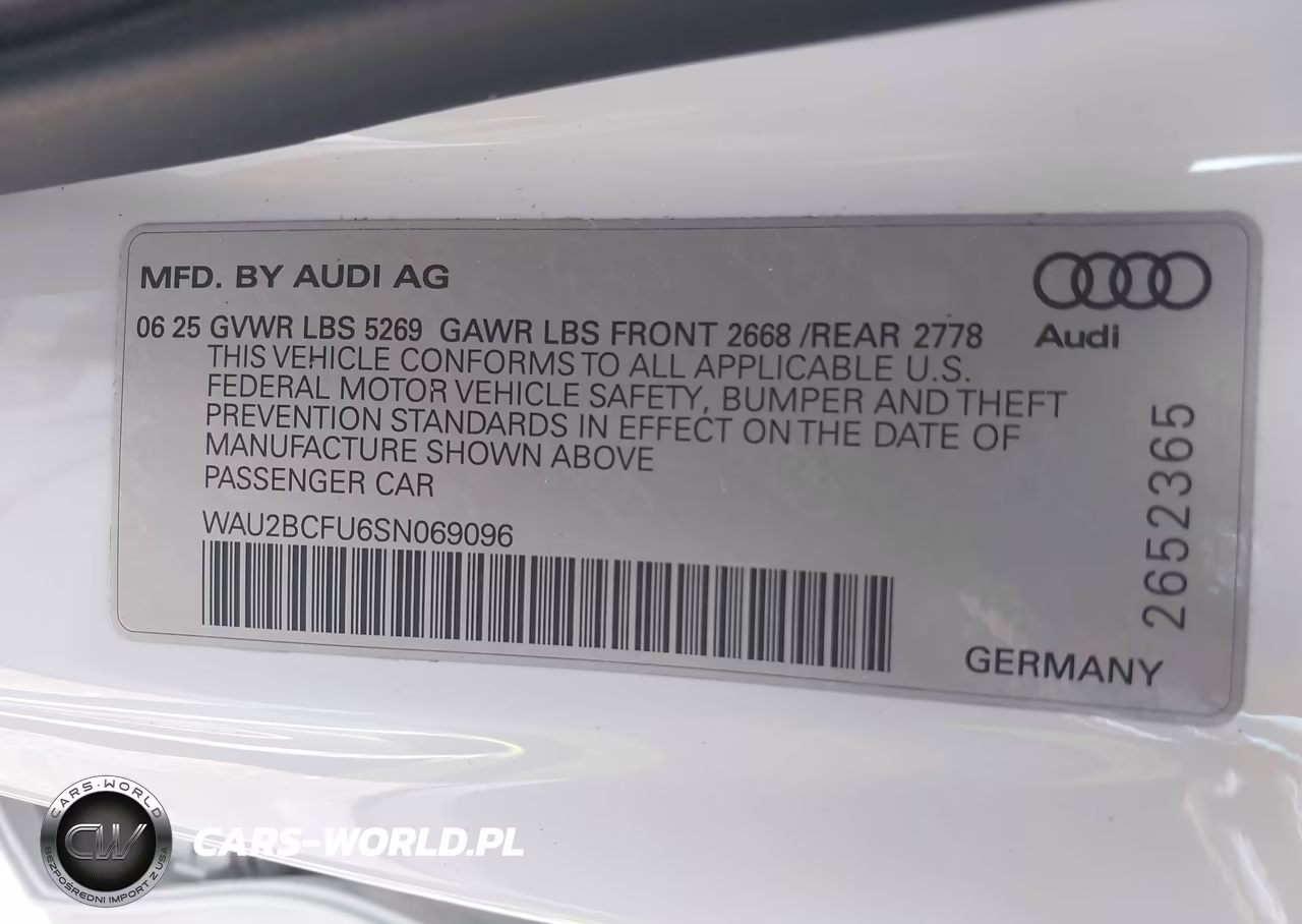 2025 Audi All-New A5 Premium Plus Tfsi Quattro S Tronic VIN:WAU2BCFU6SN069096 - 9