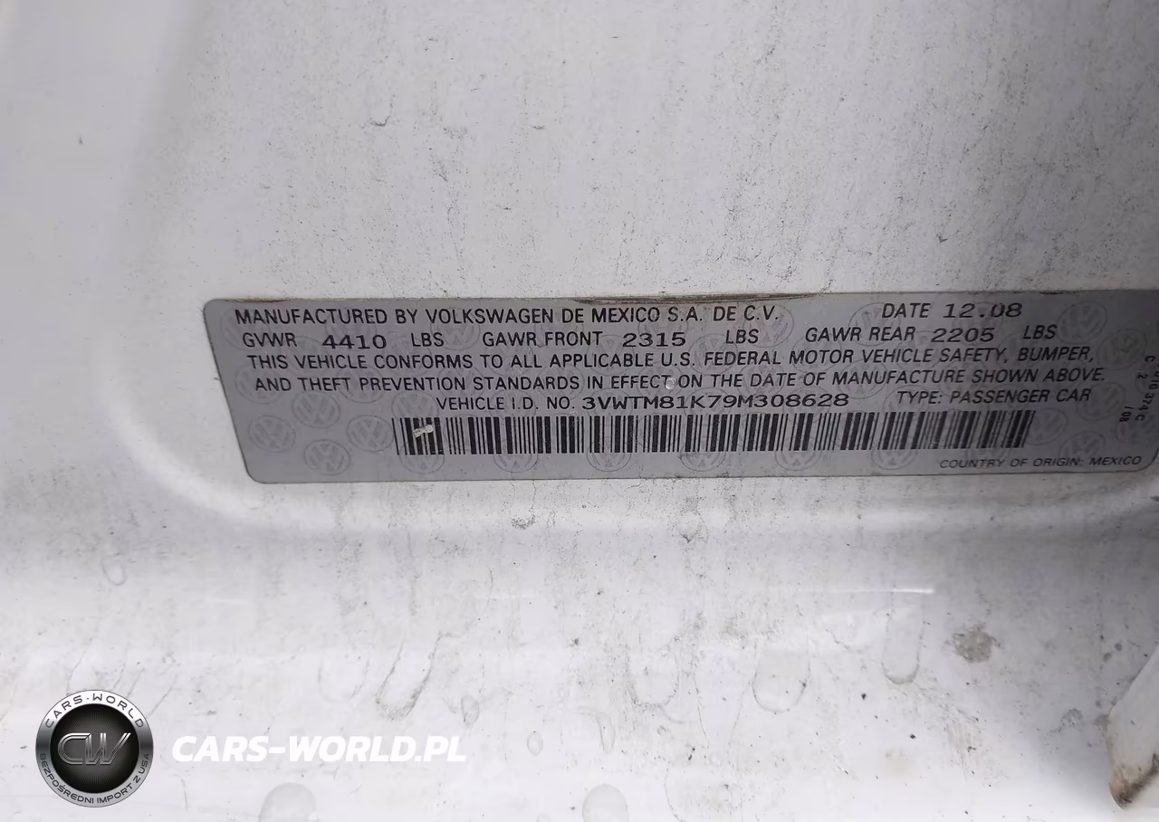 2009 Volkswagen Jetta 2.5L Se VIN:3VWTM81K79M308628 - 9