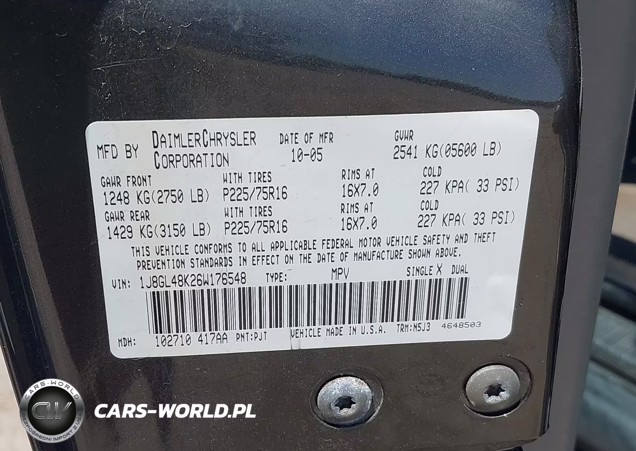 2006 Jeep Liberty Sport VIN:1J8GL48K26W176548 - 9
