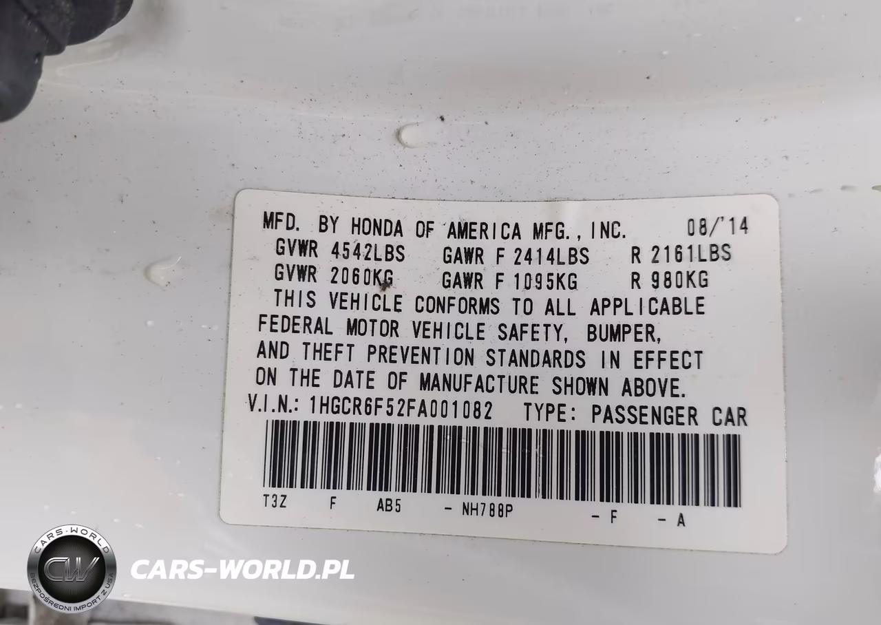 2015 Honda Accord Hybrid Ex-L VIN:1HGCR6F52FA001082 - 9