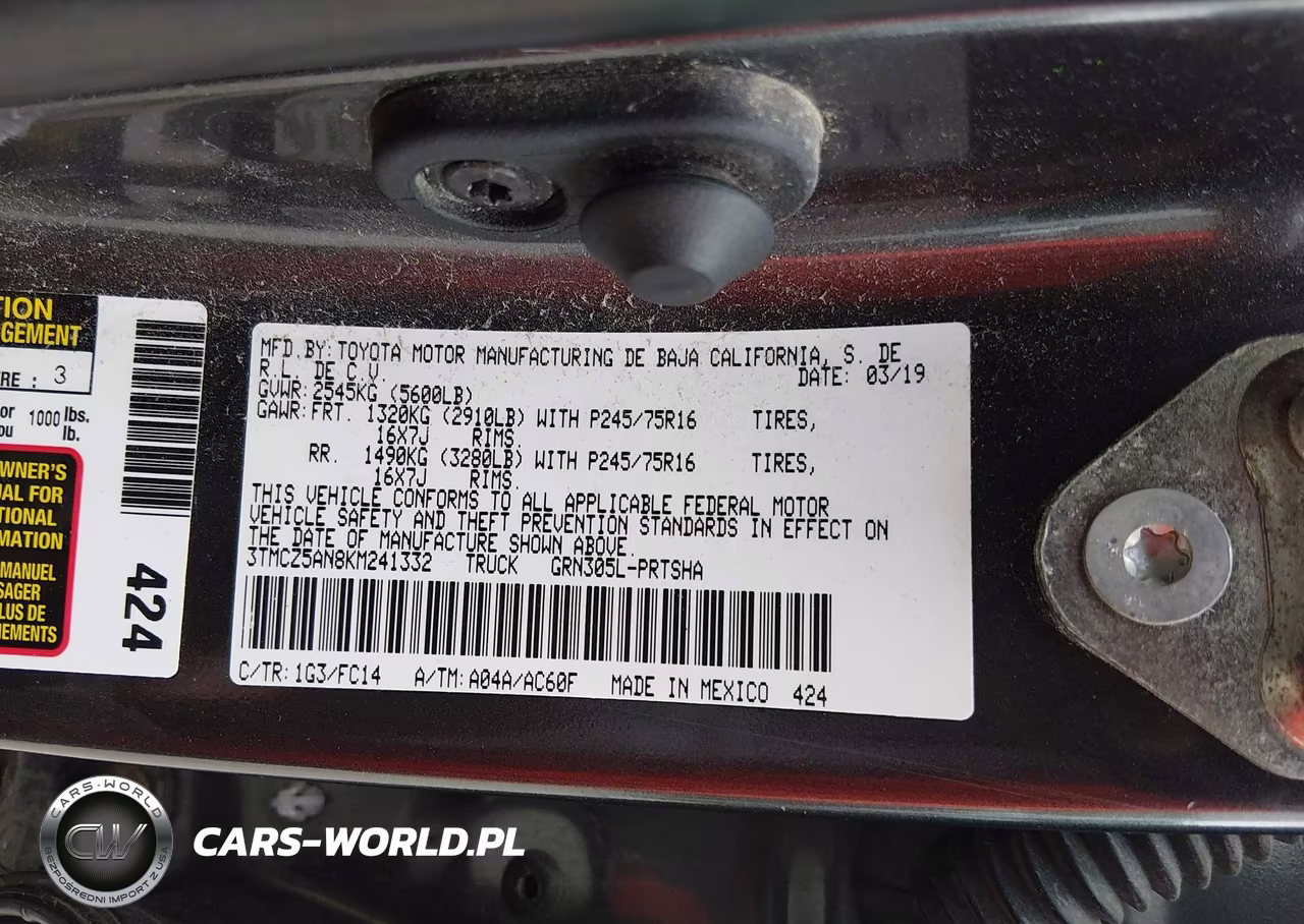 2019 Toyota Tacoma Sr5 V6 VIN:3TMCZ5AN8KM241332 - 9
