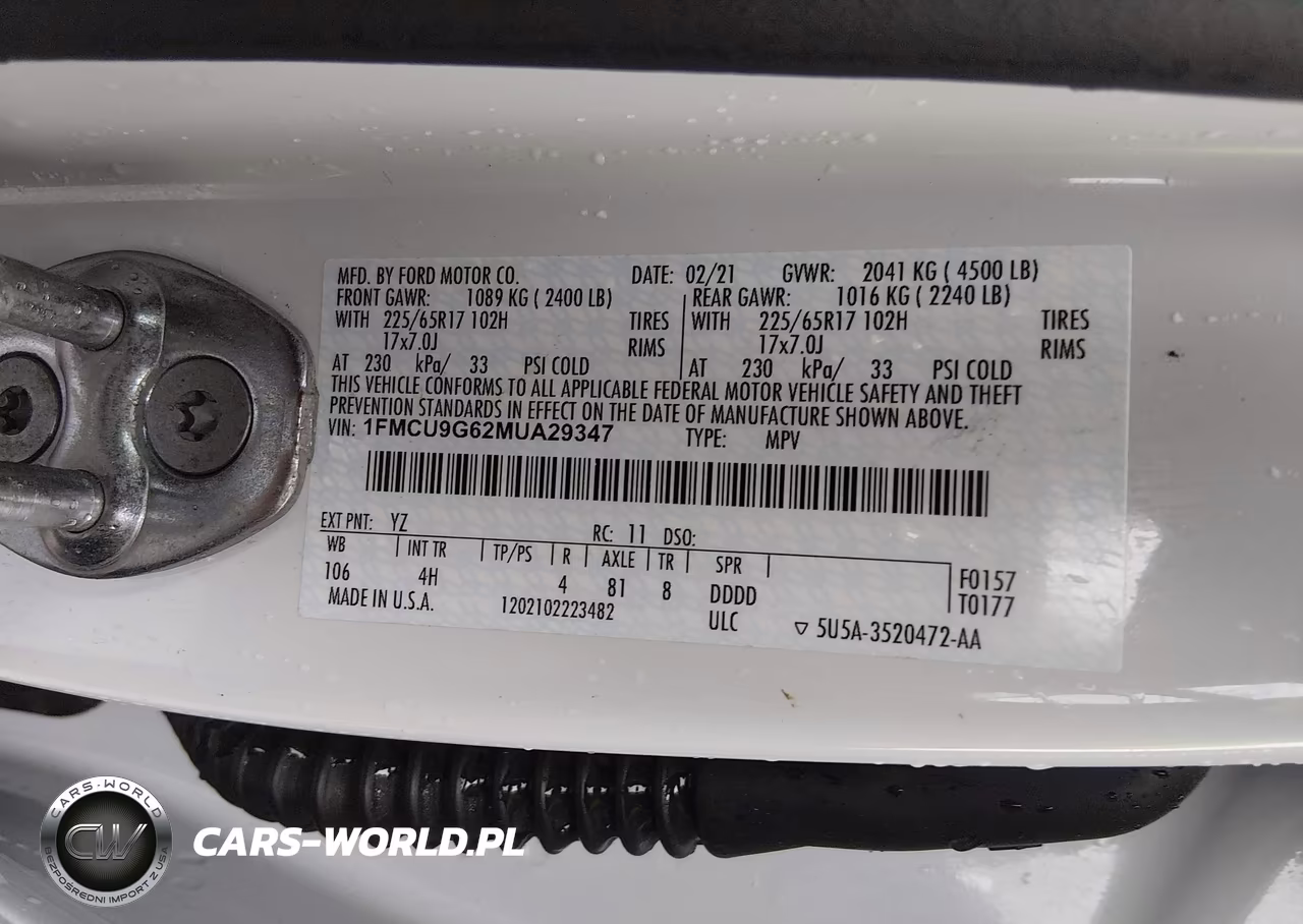 2021 Ford Escape Se VIN:1FMCU9G62MUA29347 - 9
