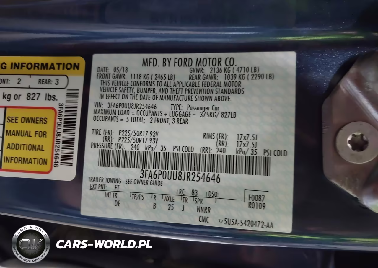 2018 Ford Fusion Hybrid S VIN:3FA6P0UU8JR254646 - 9