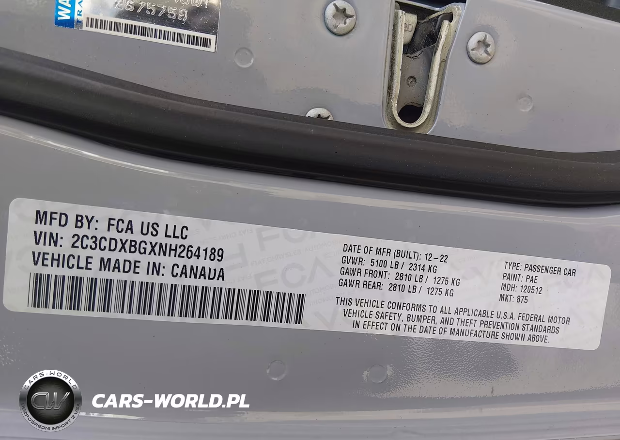 2022 Dodge Charger Sxt Rwd VIN:2C3CDXBGXNH264189 - 9