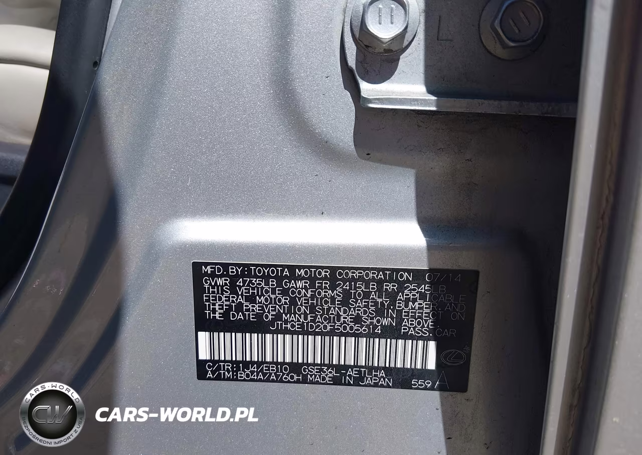 2015 Lexus Is 350 VIN:JTHCE1D20F5005614 - 9