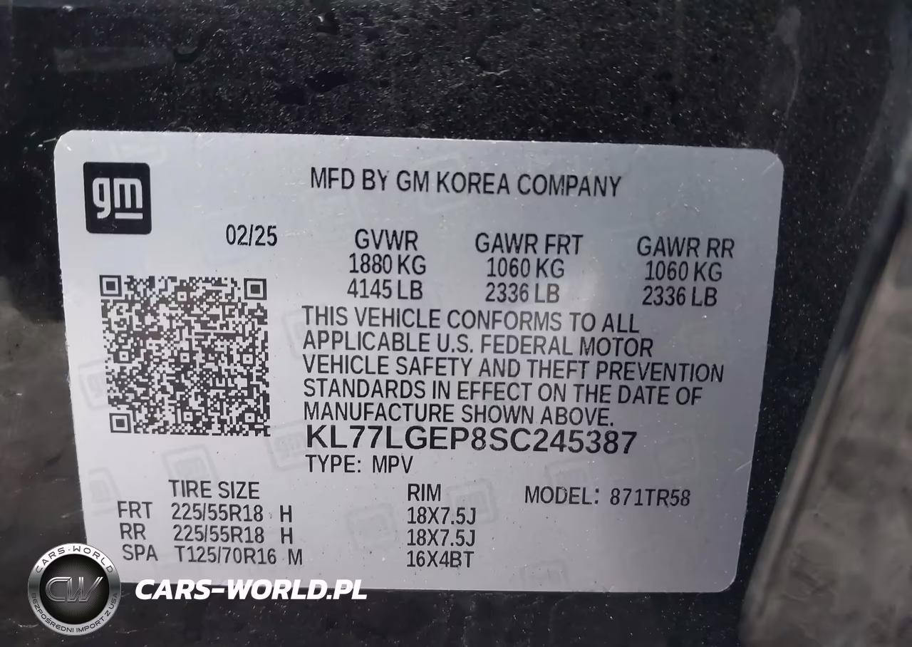 2025 Chevrolet Trax Fwd 1Rs VIN:KL77LGEP8SC245387 - 9
