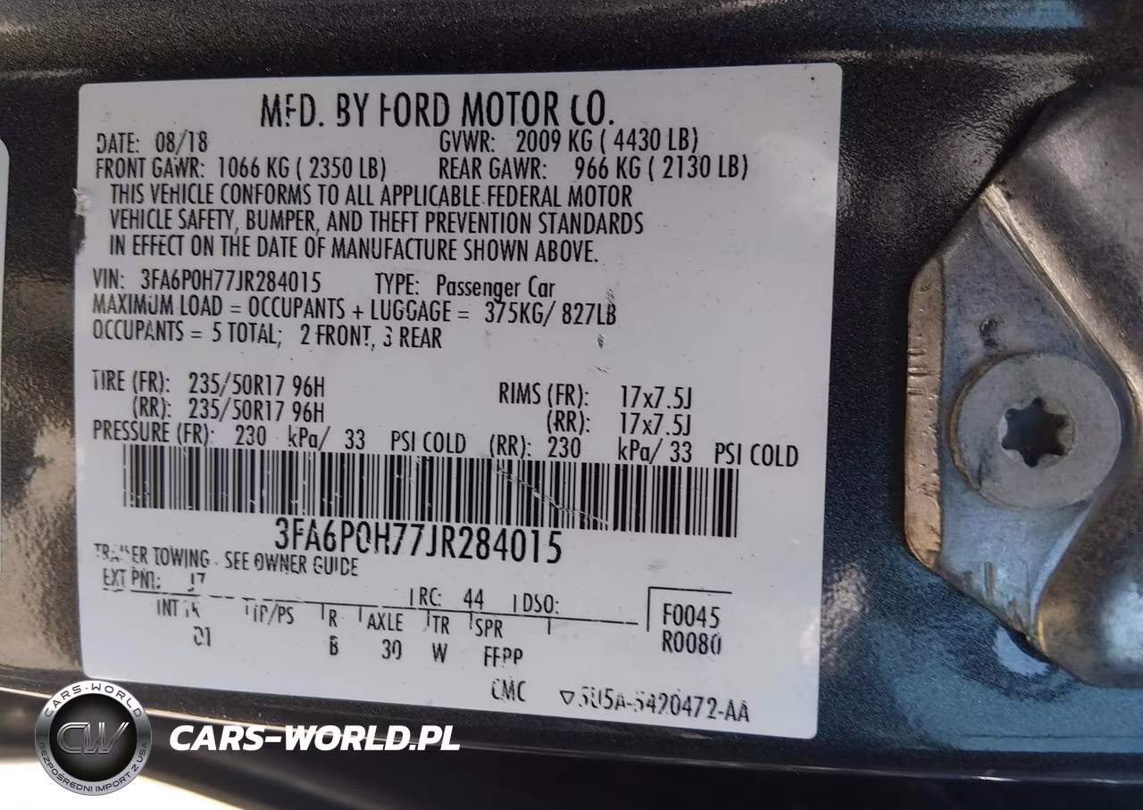 2018 Ford Fusion Se VIN:3FA6P0H77JR284015 - 9
