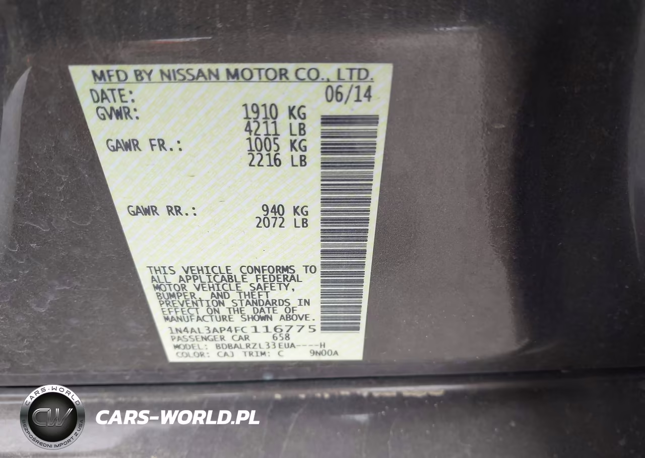 2015 Nissan Altima 2.5 Sl VIN:1N4AL3AP4FC116775 - 9