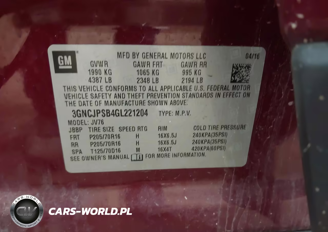 2016 Chevrolet Trax Lt VIN:3GNCJPSB4GL221204 - 9