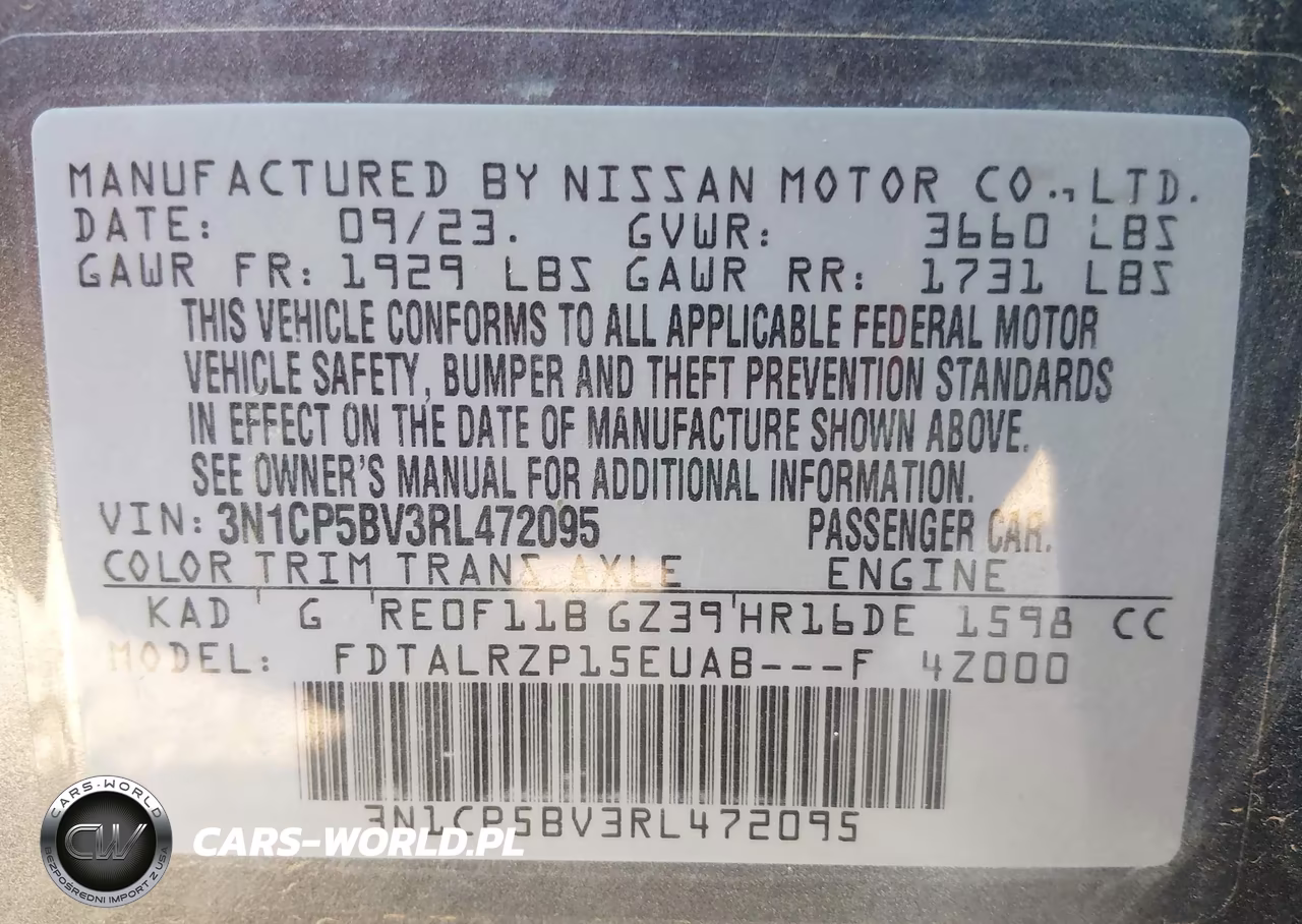 2024 Nissan Kicks S Xtronic Cvt VIN:3N1CP5BV3RL472095 - 9