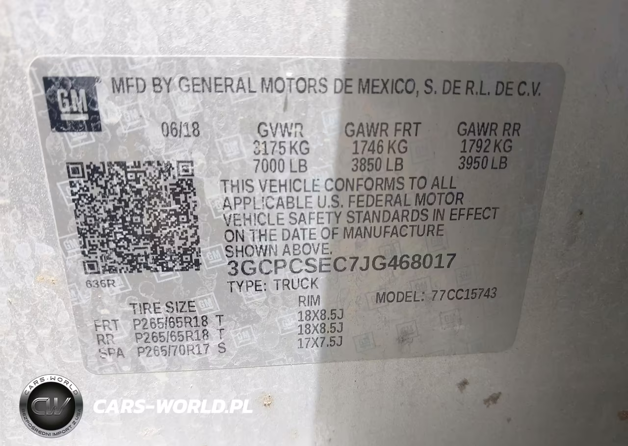 2018 Chevrolet Silverado 1500 1Lz VIN:3GCPCSEC7JG468017 - 9