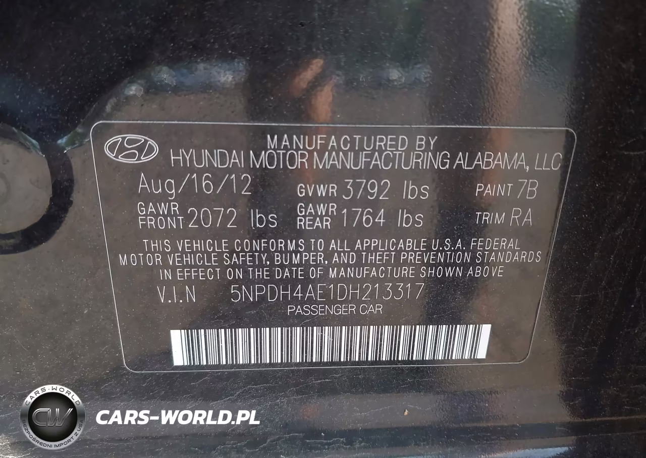 2013 Hyundai Elantra Gls VIN:5NPDH4AE1DH213317 - 9
