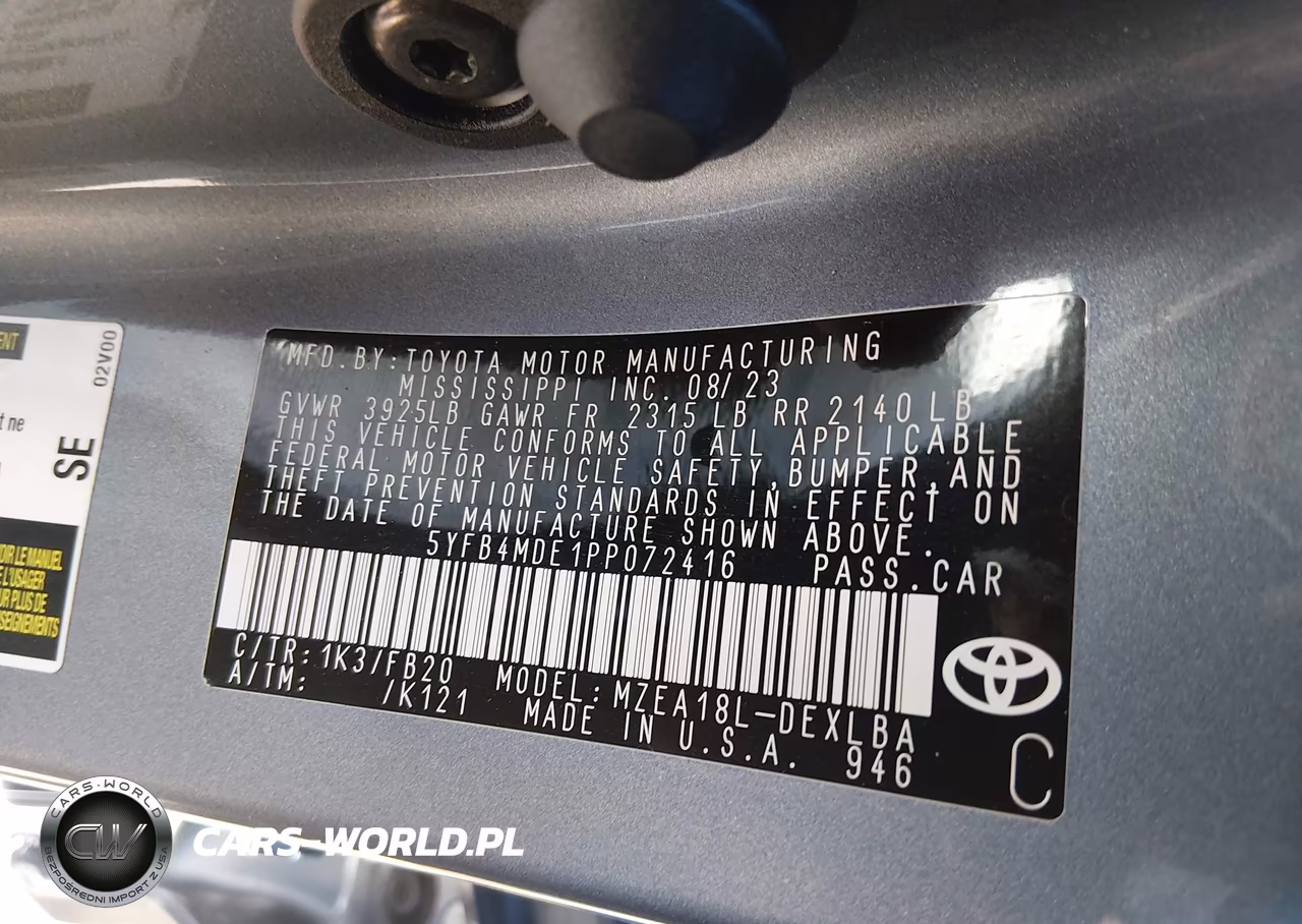 2023 Toyota Corolla Le VIN:5YFB4MDE1PP072416 - 9