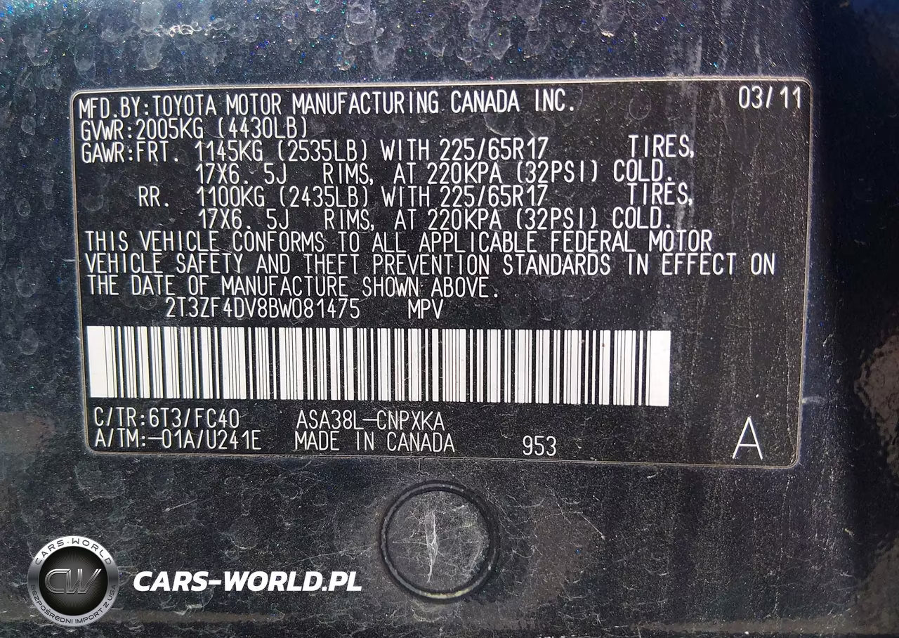 2011 Toyota Rav4 VIN:2T3ZF4DV8BW081475 - 9
