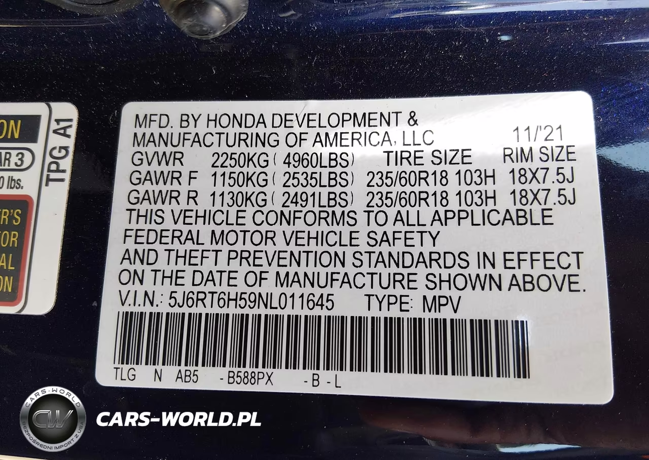 2022 Honda Cr-V Hybrid Ex VIN:5J6RT6H59NL011645 - 9