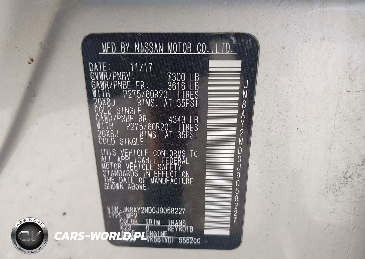 2018 Nissan Armada Sl VIN:JN8AY2ND0J9058227 - 9
