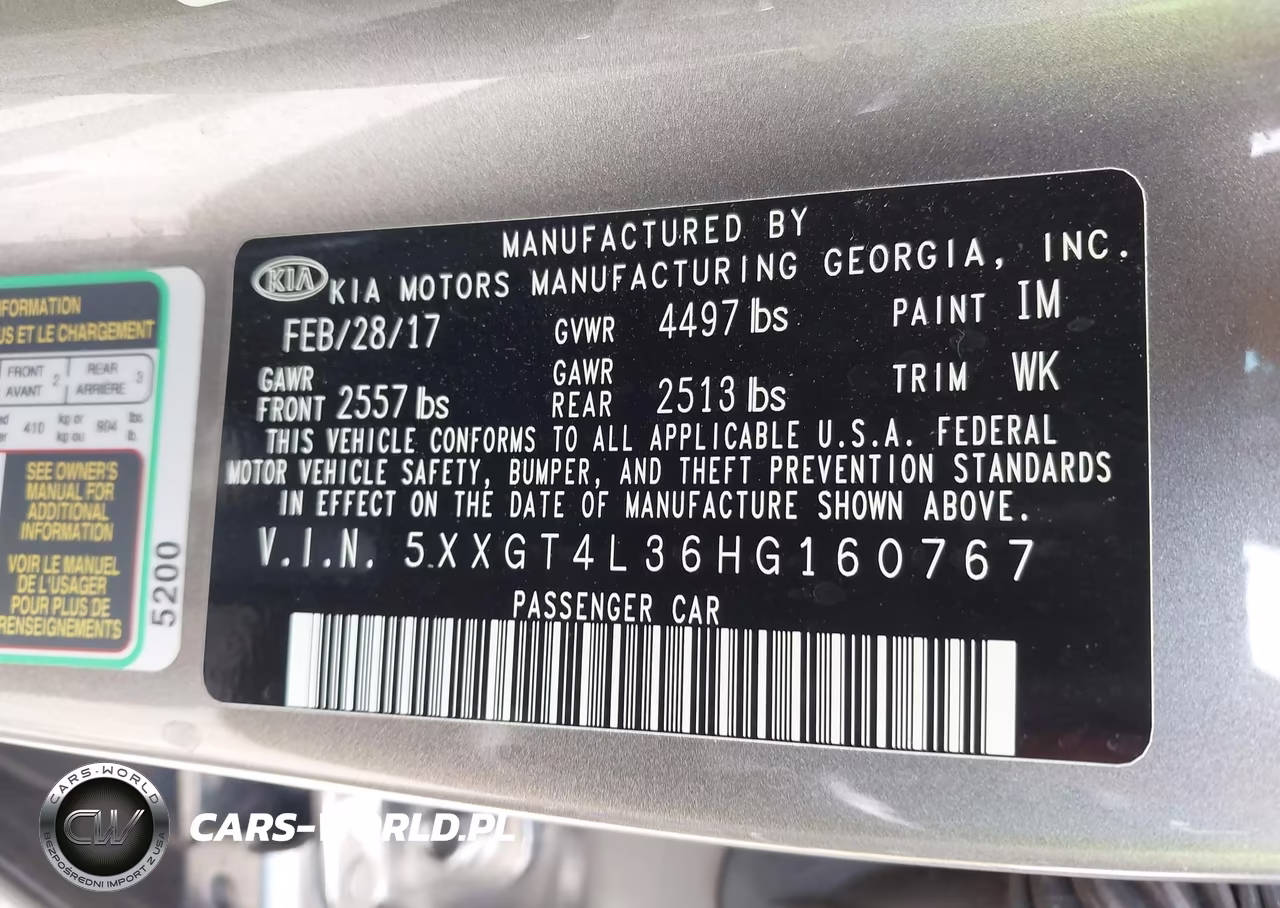 2017 Kia Optima Lx VIN:5XXGT4L36HG160767 - 9