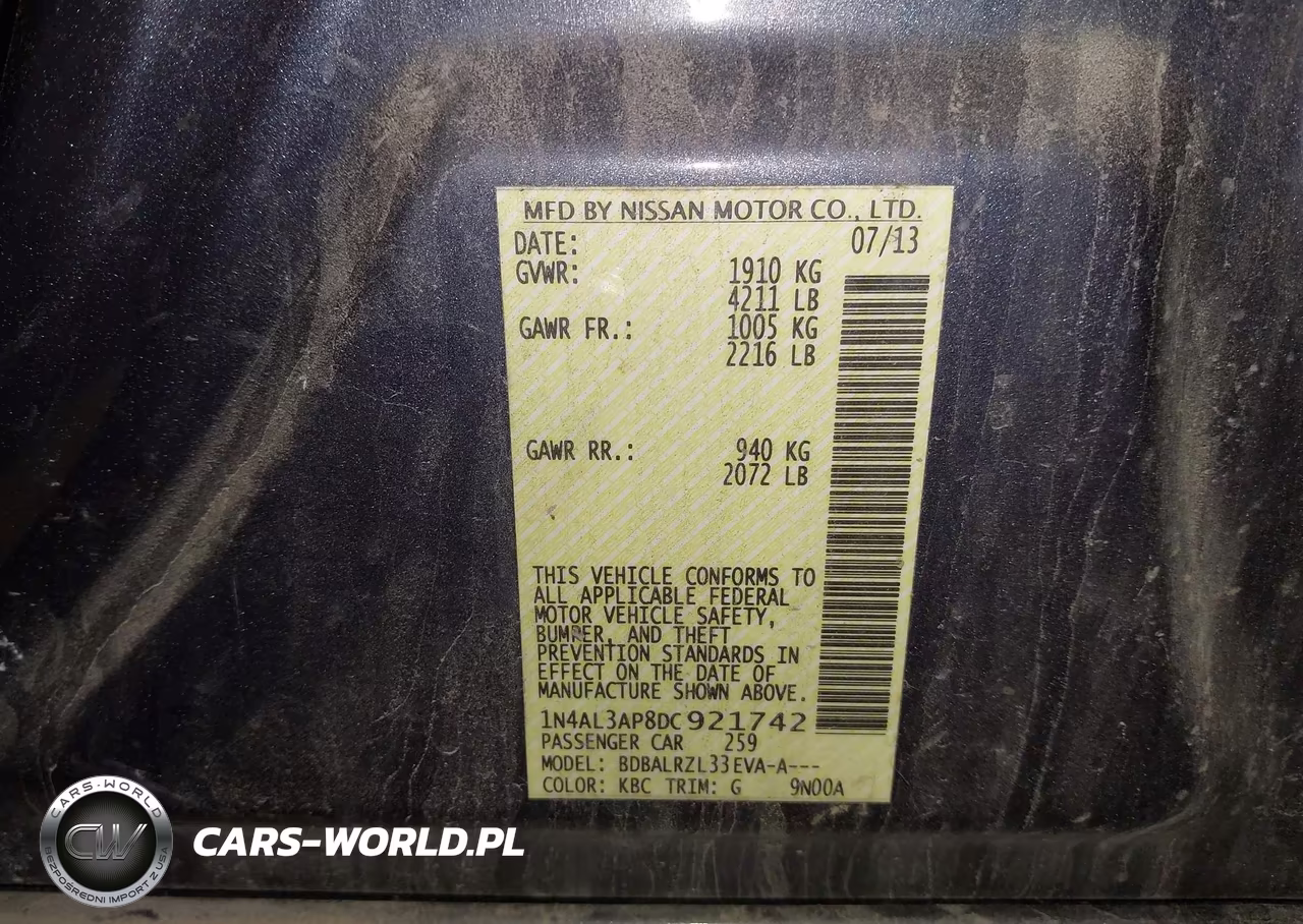 2013 Nissan Altima 2.5 S VIN:1N4AL3AP8DC921742 - 9