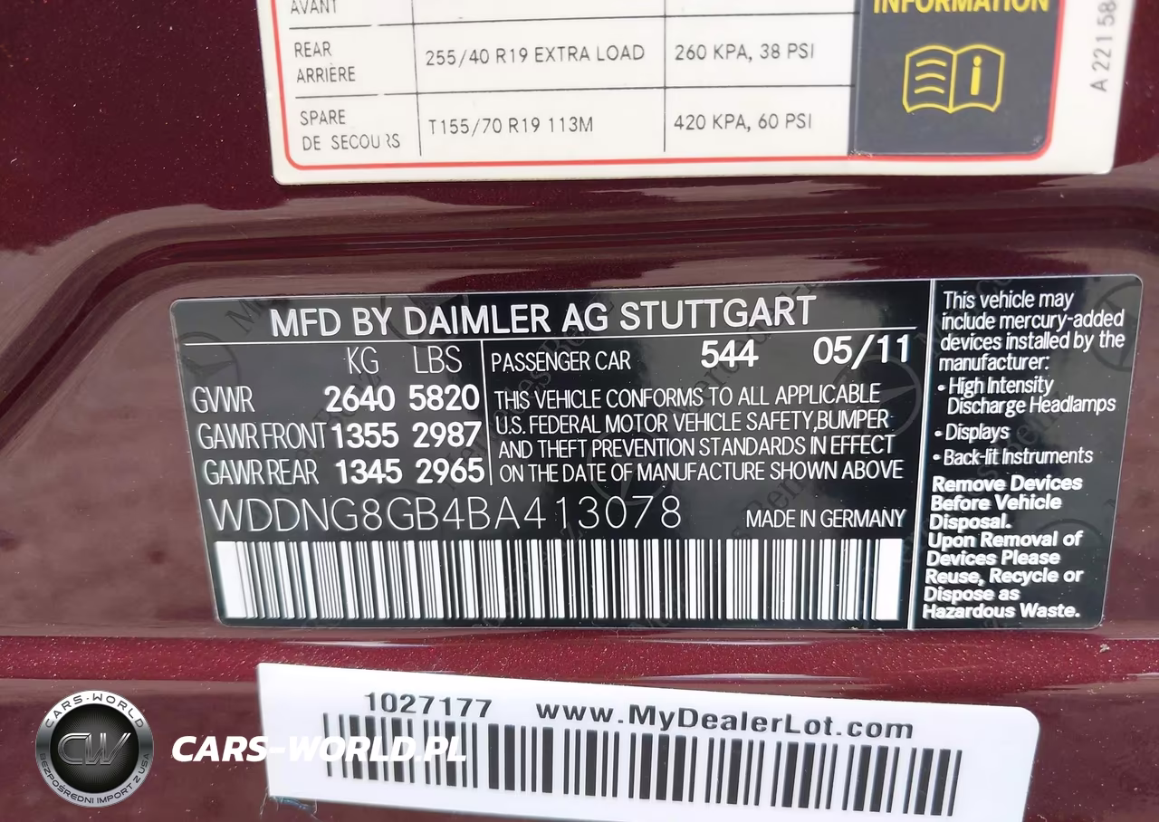 2011 Mercedes-Benz S 550 4Matic VIN:WDDNG8GB4BA413078 - 9