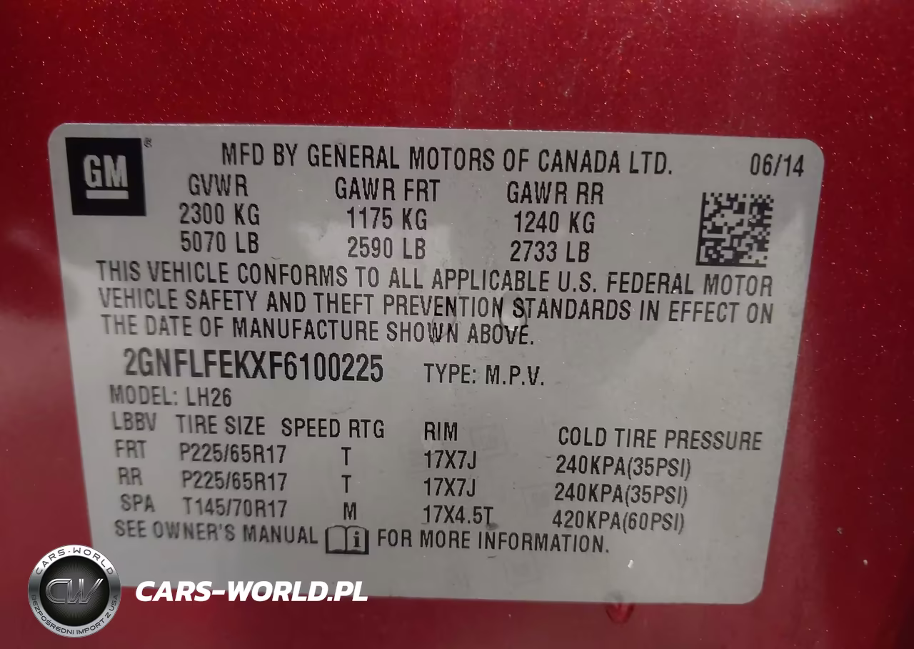 2015 Chevrolet Equinox 1Lt VIN:2GNFLFEKXF6100225 - 9