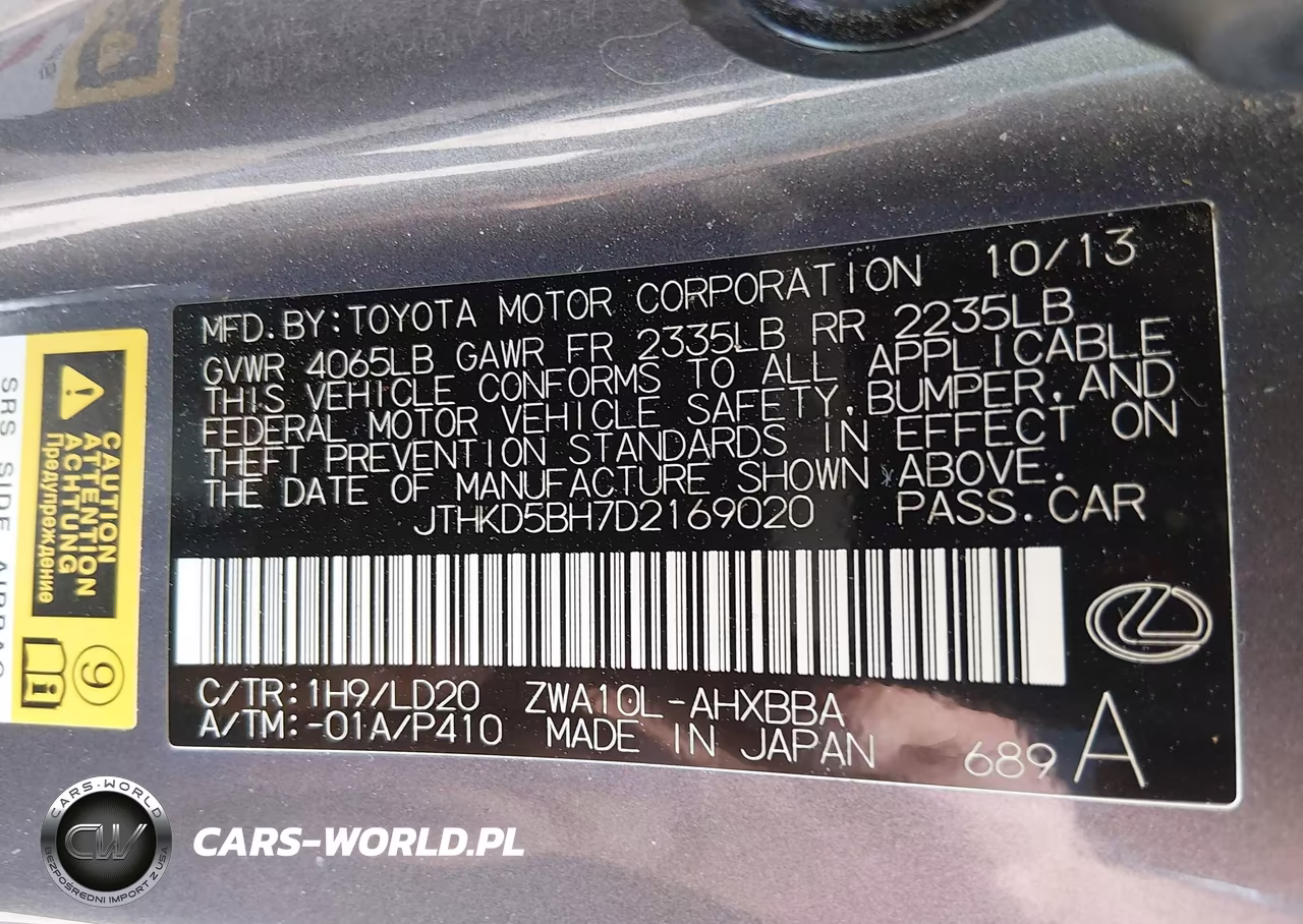 2013 Lexus Ct 200H VIN:JTHKD5BH7D2169020 - 9
