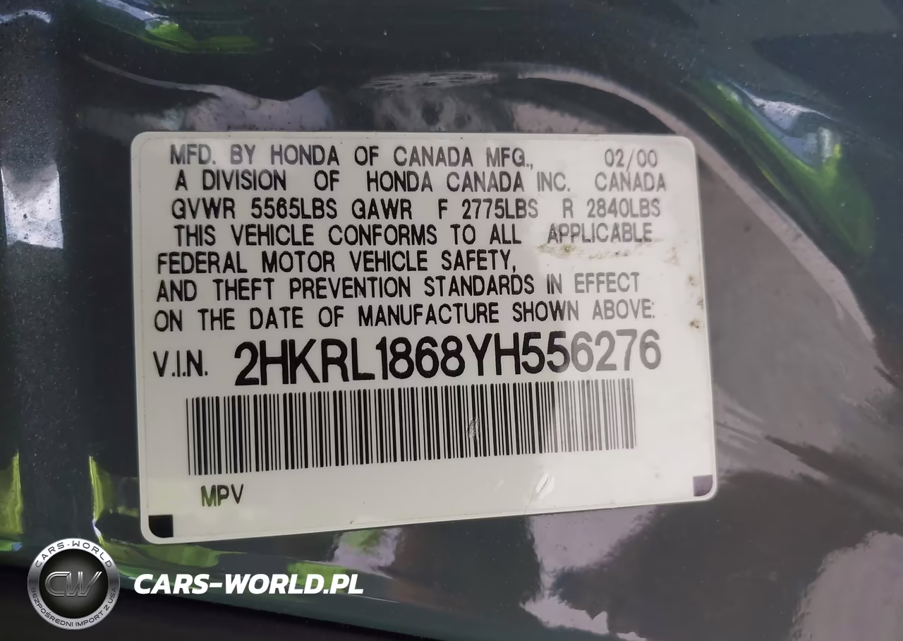 2000 Honda Odyssey Ex VIN:2HKRL1868YH556276 - 9